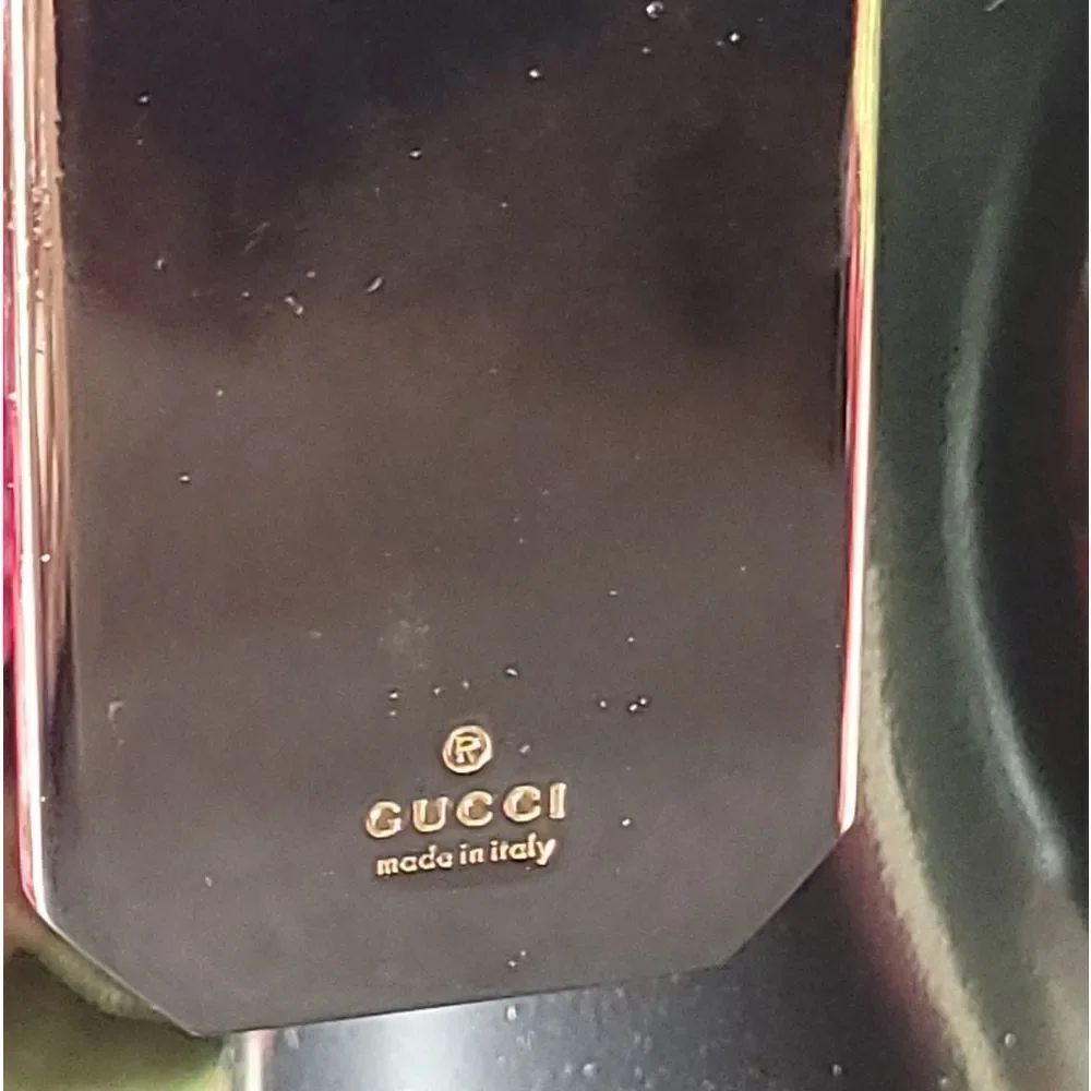 Gucci Leather Embossed Dog Tag KeyChain/Bag Charm GIFTABLE PRISTINE COND…